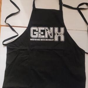Humorous Black Cotton Apron